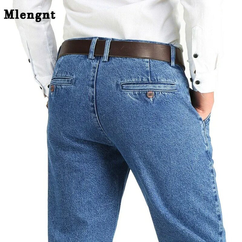 Мужские прямые джинсы, из плотной хлопковой ткани, свободные, повседневные, размеры 28-40, 2021