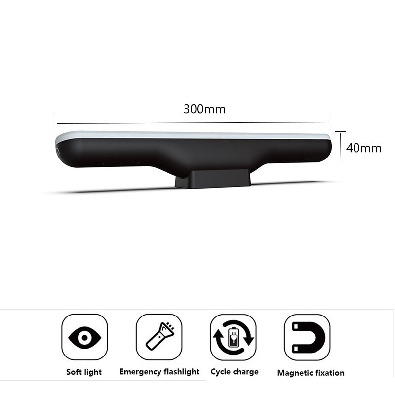 LED 메이크업 램프 라이트 USB 눈 보호 충전식 휴대용 걸이형 마그네틱 램프, 터치 스위치 미러 라이트, 셀카 라이트
