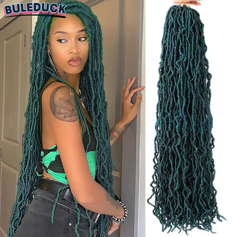 Super longo macio Faux Locs Crochet tranças cabelo, Deusa Dreadlocks cabelo, Pré Looped trança, 24 ", 36", 1-6 Packs