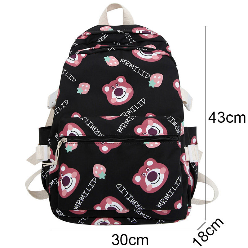 Laptop Large Backpack, Women's Cartoon Girls' Capacity Handbag, Waterproof, White, Fashionable, Travel, Women's, Chimy2k ,