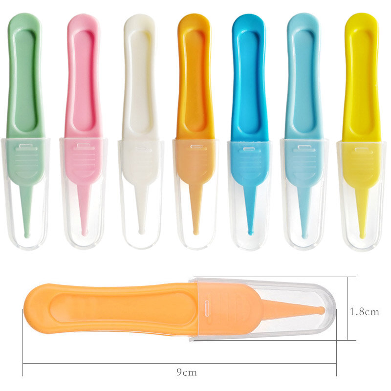 1PC Baby Nose Navel Cleaning Kids Safety Care Round Head Clamp Infant Tweezers Ear Nose Nasal Cleaner Clip Clean Tweezers Tools