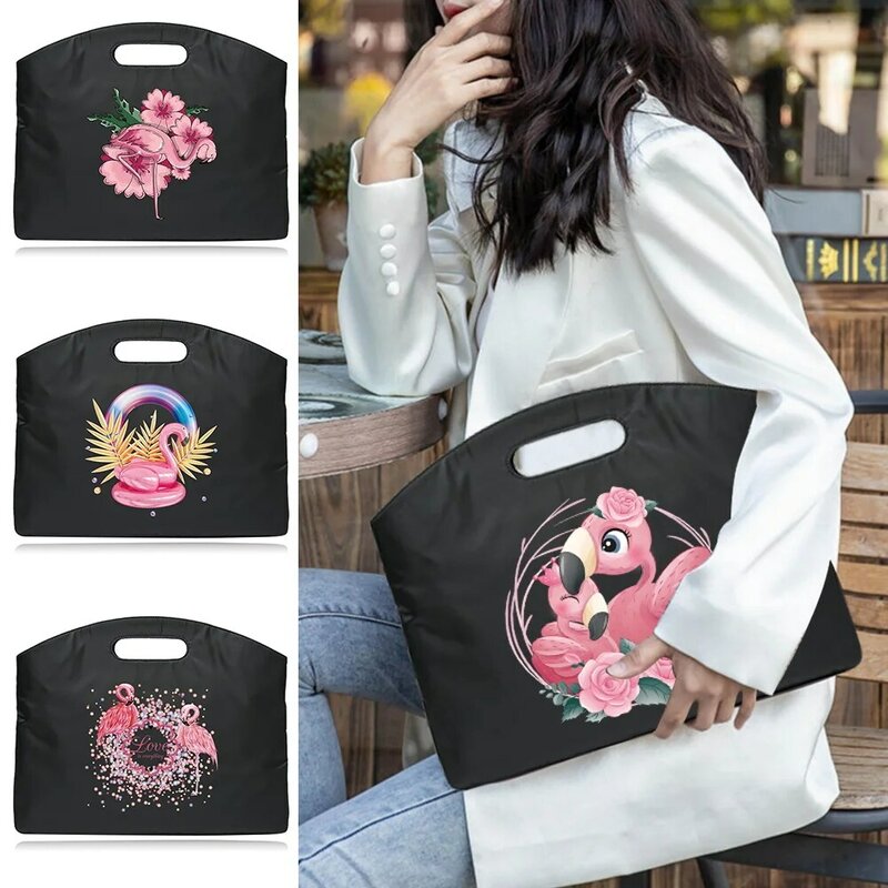 Document Business Briefcase Handbag Flamingo Series Pattern Laptop Office Totes Case Sleeve for Macbook Air Pro13 Ladies Clutche