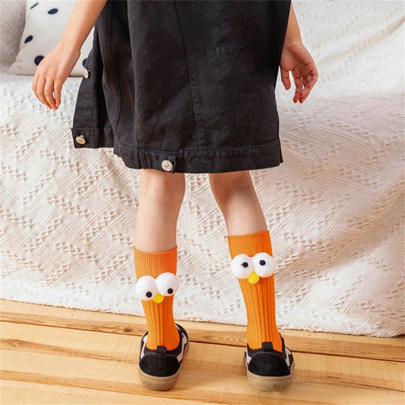 Baby Knee High Socks Soft Toddler Tube Socks Funny Big Eye Tall Socks Stockings for Infants Kids