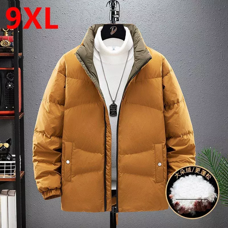 2023 Thickening Winter Casual Handsome Men Down Jacket Trendy  Overweight Plus Size Cold Resistant  Warm 150kg 9XL Puffer Jacket