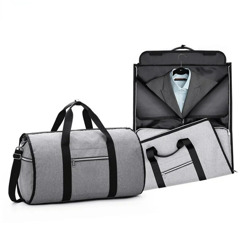 Mochila de viagem masculina, bolsa de vestuário, bolsa de ombro, bolsa de bagagem de roupas, bolsa de luxo portátil, 2 em 1