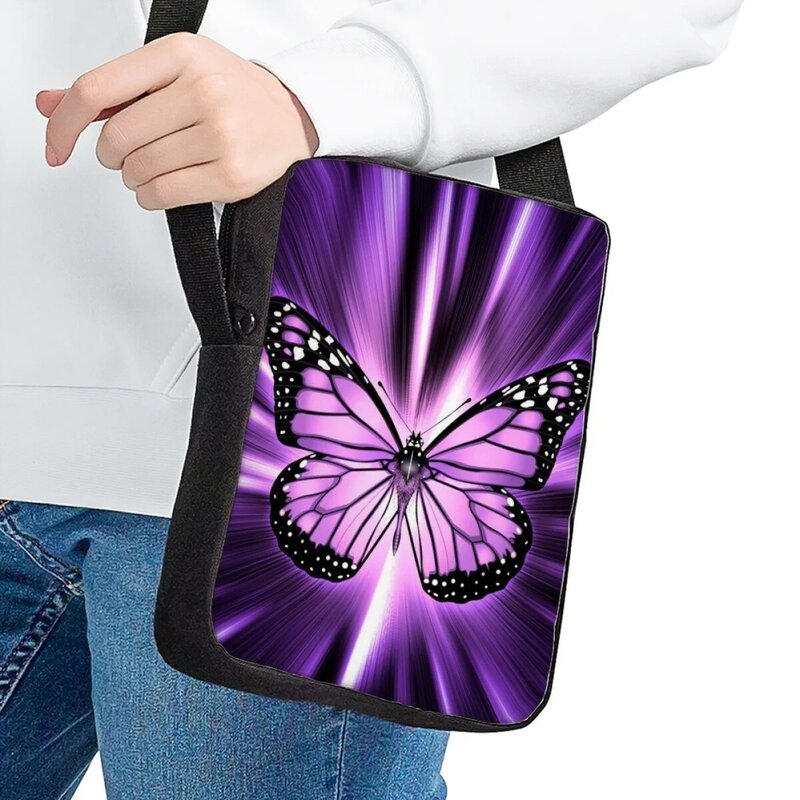 Modna nowa damska torba na ramię gorąca artystyczny motyl wzór nadrukowany torba kurierska dla dziewczynek na co dzień torby podróżne na ramię