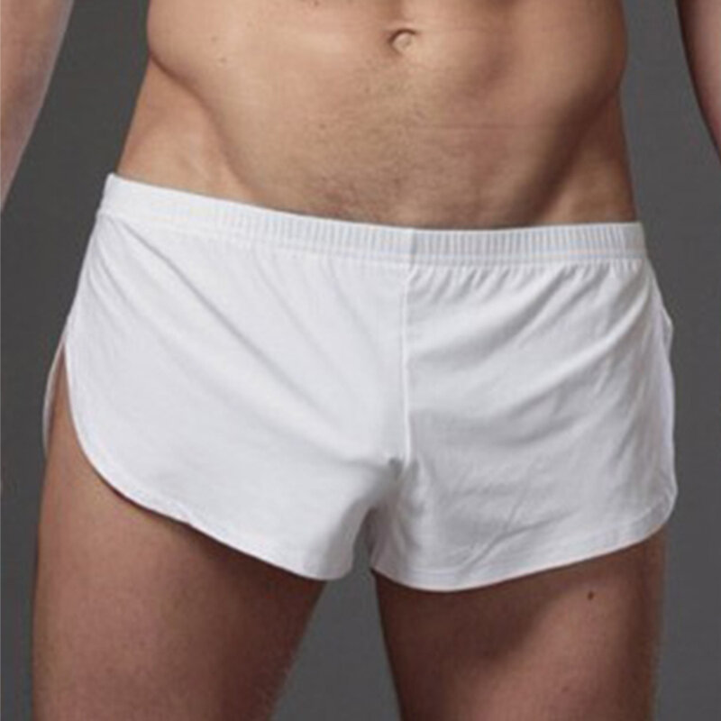 Roupa interior boxer sem costura masculina, dispositivo de medição manual, calções, macio, elegante, shorts