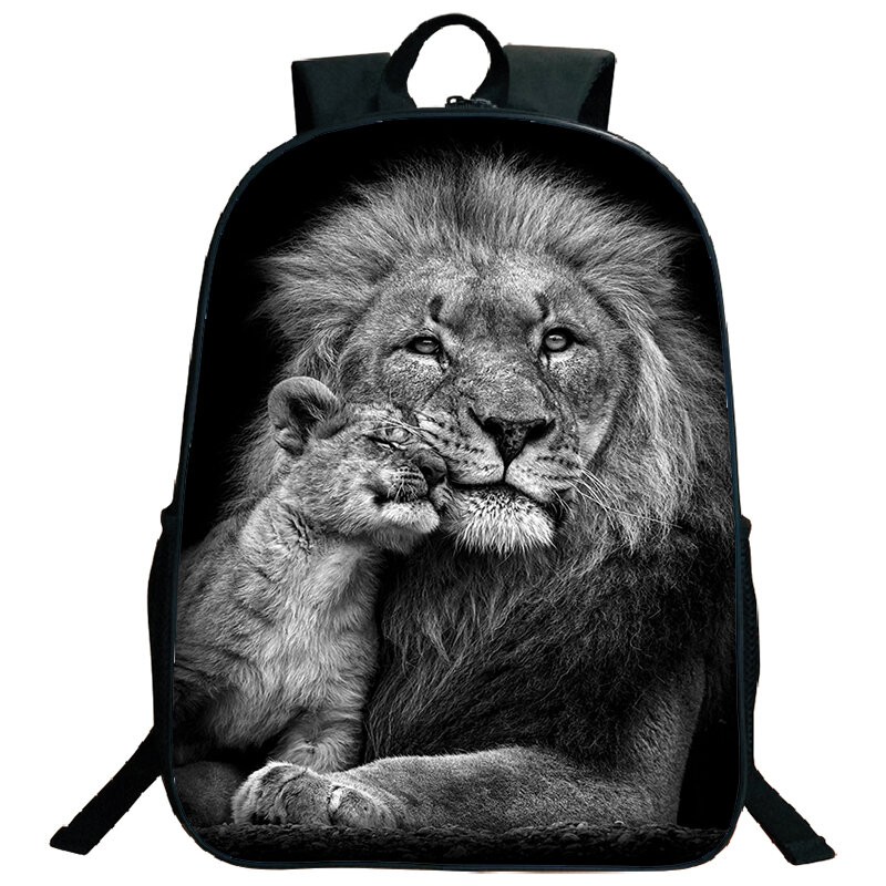 Angry Lion tas punggung motif 3D, tas ransel kapasitas besar, tas Laptop nilon, tas sekolah pelajar, tas sekolah dasar, tas buku tahan air untuk anak laki-laki