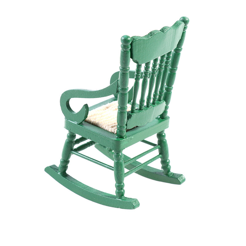 Mini Chaise à Bascule en Bois pour Maison de Poupées, Jouet Miniature, Décor, Accessoires, DIY, 1/12