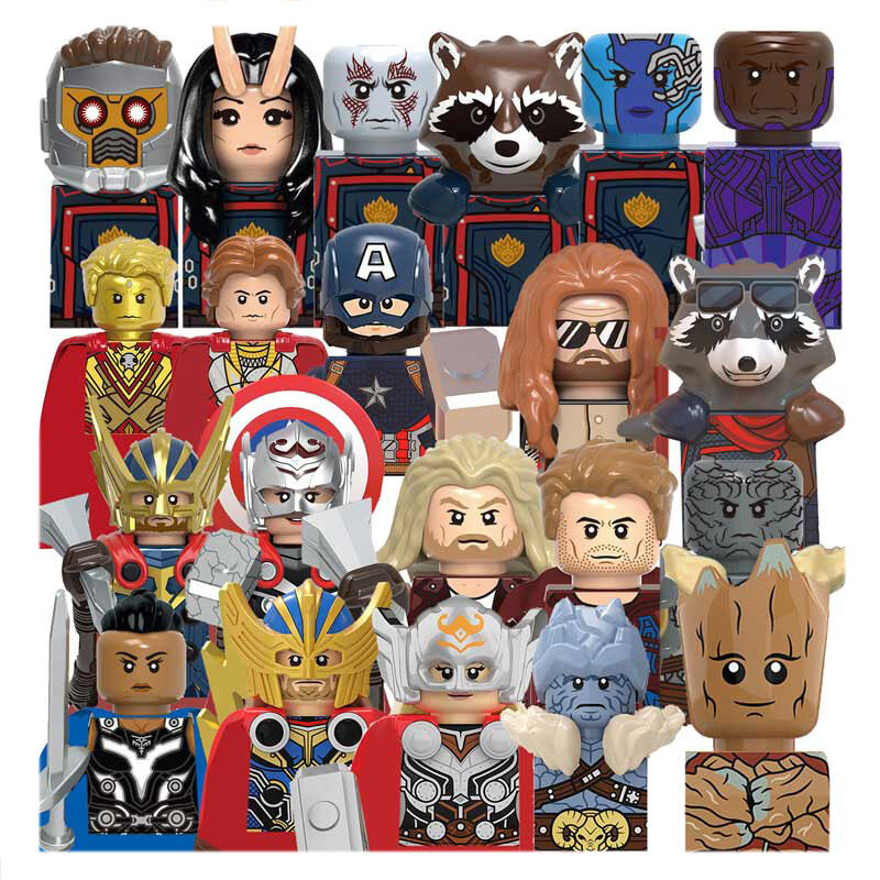 Minifiguras de bloques de construcción para niños, juguetes para niños, héroes, Star-Lord Starfox, Drax, el destructor Mantis, Adam, Warlock, nebulosa, mapache, G0114