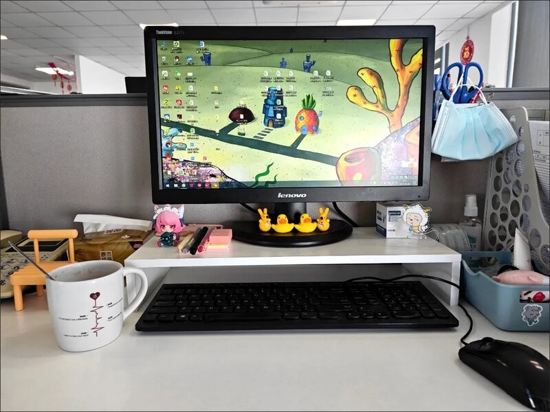 Monitor Riser, dudukan Laptop ergonomis, Organizer meja penyimpanan Keyboard