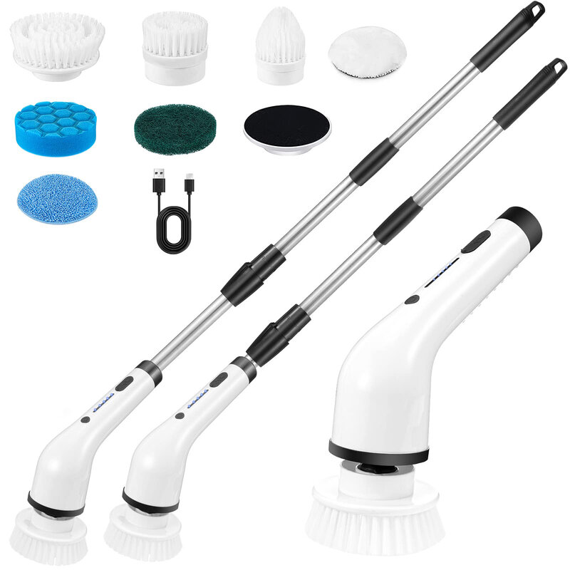 Multi-funcional escova de limpeza elétrica, purificador poderoso para cozinha, banheiro, vaso sanitário, pia, 8in 1, até 420RPM