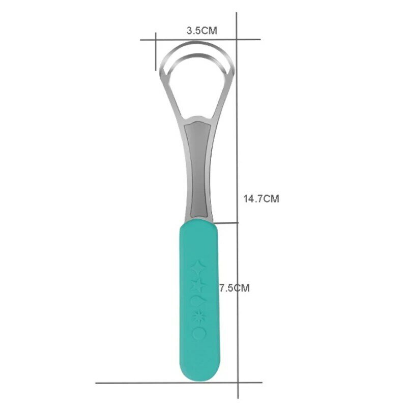 1Pcs Tragbare Einzel/Doppel Schicht Zunge Schaber Reusable Edelstahl Oral Mund Pinsel Fall Nicht-slip Griff zunge Schaber
