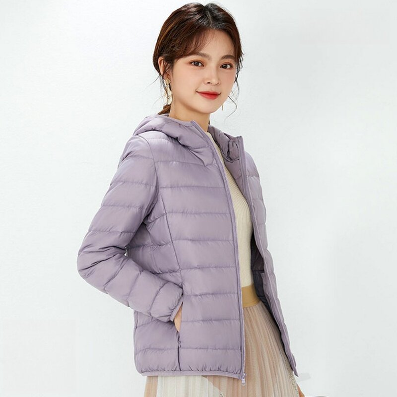 Down Jacket Women Hooded Coat Autumn Winter 2023 90% White Duck Down Jackets For Woman Warm Ultra-light Portable Puffer Coat