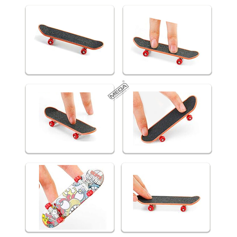 12 pz/lotto Metal Bridge Finger Skateboard superficie smerigliata doppia piastra orditante Mini Skateboard colore casuale Finger Toys regalo per bambini