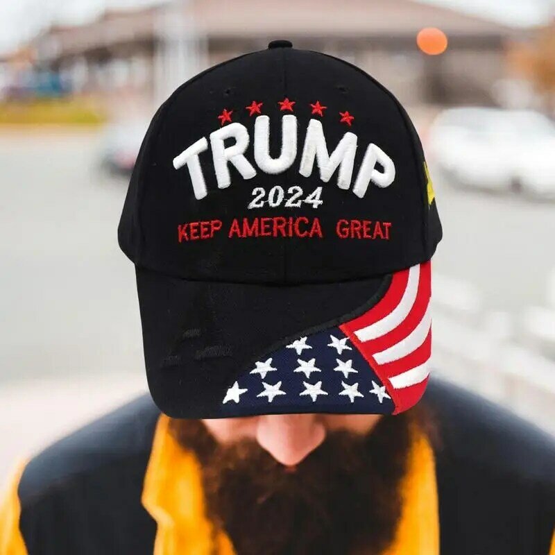 AS. 2024 Trump topi bisbol pemilihan presiden, topi olahraga katun Snaback dapat disesuaikan