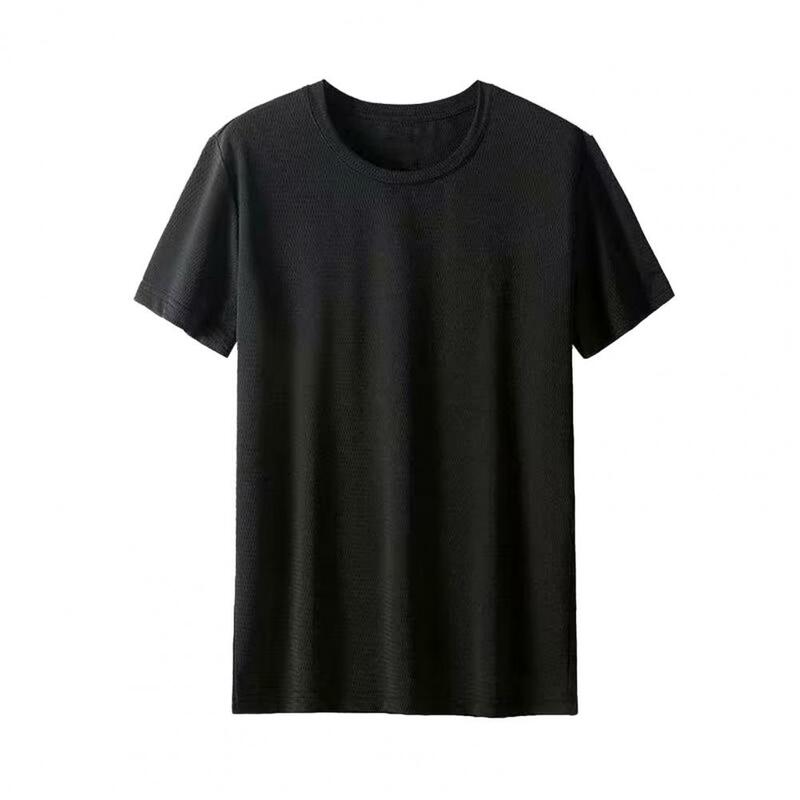 メンズアイスシルククイックドライメッシュTシャツ,ルーズフィット,通気性,半袖,黒