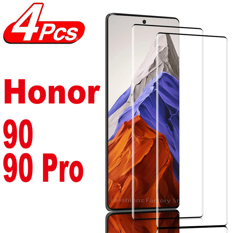 1/4Pcs 3D Screen Protector Glass For Honor 90 90Pro Tempered Glass Film