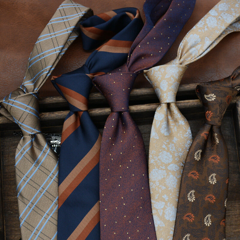 Новинка Зима 2023 повседневный мужской галстук для работы Свадебная вечеринка Корейская версия 8 см деловой галстук с цветочным принтом ручной работы в полоску подарок