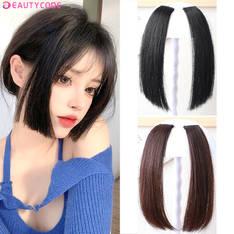 Synthetic Clip In Bangs Princess Cut Two Side Flat Bangs Clip-In Extension Natural Lolita Ji Hair Bangs Hairpiece for Women