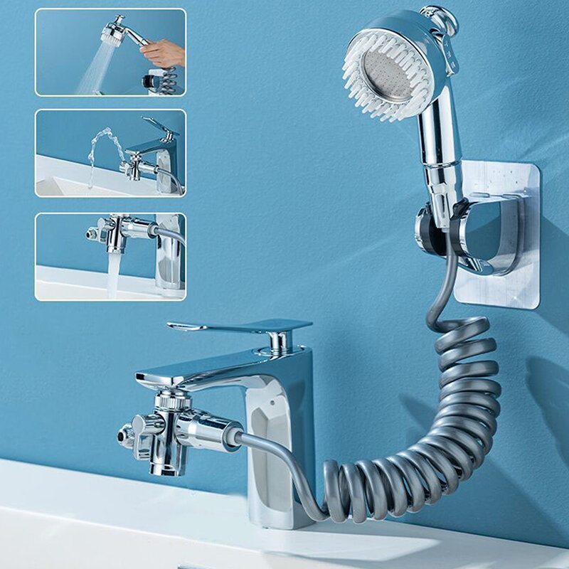 Grifos de agua universales 3 en 1, accesorio de baño multifunción, cabezal de ducha de cobre, grifo giratorio de 360 ° para el hogar