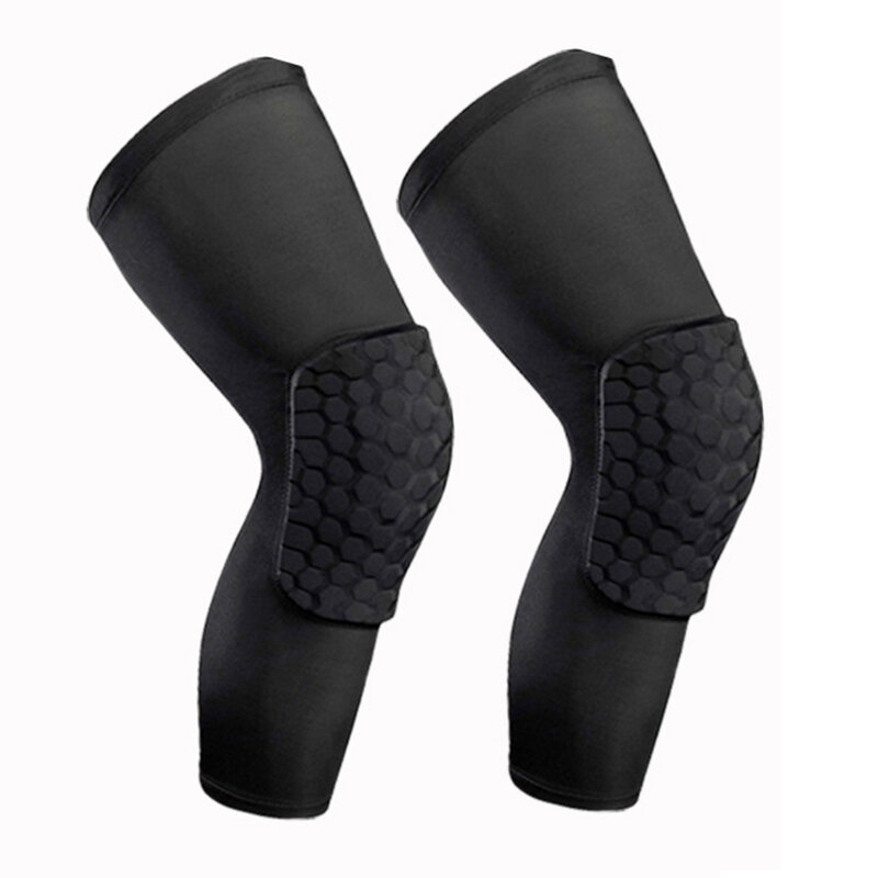 Joelheira Honeycomb para homens, joelheira esportiva basquete, cinta protetora de joelho voleibol, mangas de perna de compressão de futebol 1pc