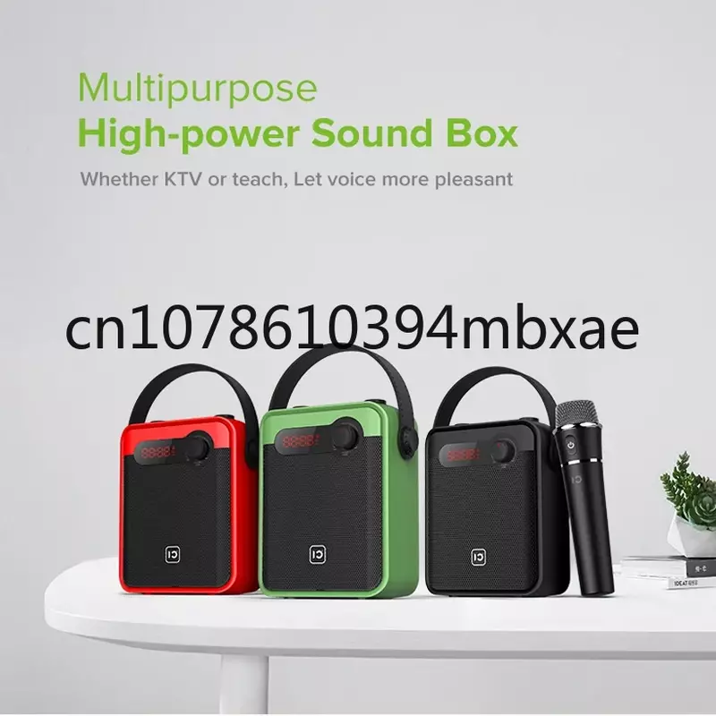 SHIDU-Mini Coluna Super Bass com Microfone, Portátil, Sem fios, Áudio, Bluetooth, Exterior, Karaoke, 30W
