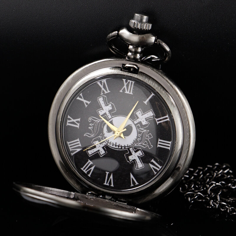 Карманные часы на тему Хэллоуина перед Рождеством кошмарная Маска Мужские часы на цепочке с брелоком винтажные часы с бриллиантом Подарок