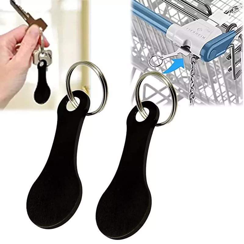 Shopping Cart Token Hard Portable Key Ring Metallic Stainless Steel Keychain for Key Hook Practical Daily Use Accessories