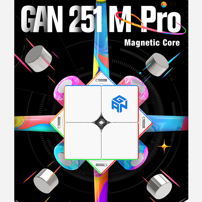 Gan 251m cubo magnético 2x2x2 cubo mágico velocidade quebra-cabeça 2 × 2 profissional 2x2 brinquedo das crianças (gan251 v2 sem magnético) frete grátis