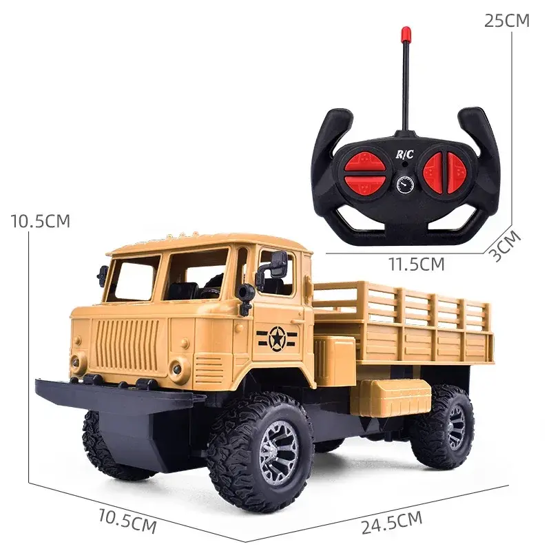 รถบรรทุกทหาร4WD LED ควบคุมระยะไกลได้1:18รถบรรทุกออฟโรด RC รถออฟโรดไฟฟ้าของเล่นของขวัญสำหรับเด็กผู้ชาย