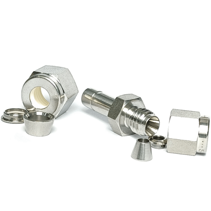 1/8" 3mm 1/4" 3/8" Tube OD Double Ferrule Compression Union To Compression Male Tube SUS316L Stainless Steel Pipe Fitting
