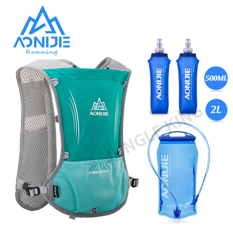 Aonijie e913s 5l pacote de hidratação mochila saco colete para 2l bexiga água caminhadas correndo maratona corrida esportes garrafa água