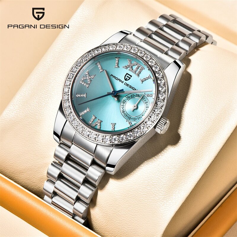 PAGANI DESIGN 2024 nowy 32 MM damski zegarek na rękę elegancki luksusowy zegarek kwarcowy dla kobiet moda zegarki wodoodporne szafirowy zegar