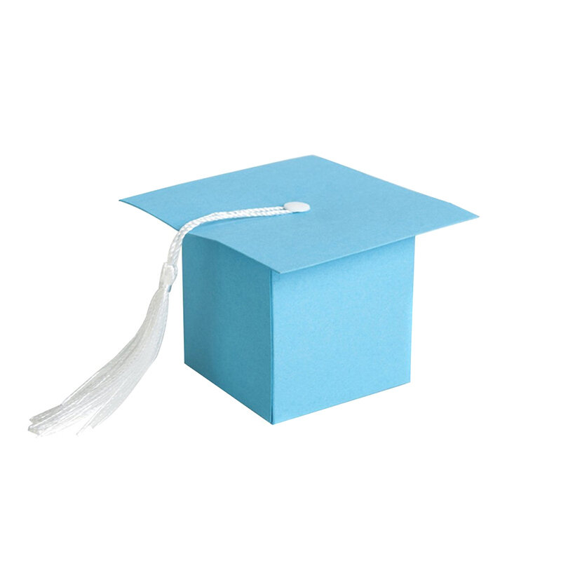 10 szt. Papierowa czapka z daszkiem pudełka na prezent cukierków z frędzlami przyjęcie z okazji ukończenia szkoły unikatowy zabawny śmieszne słodkie w kształcie czapka doktorancka