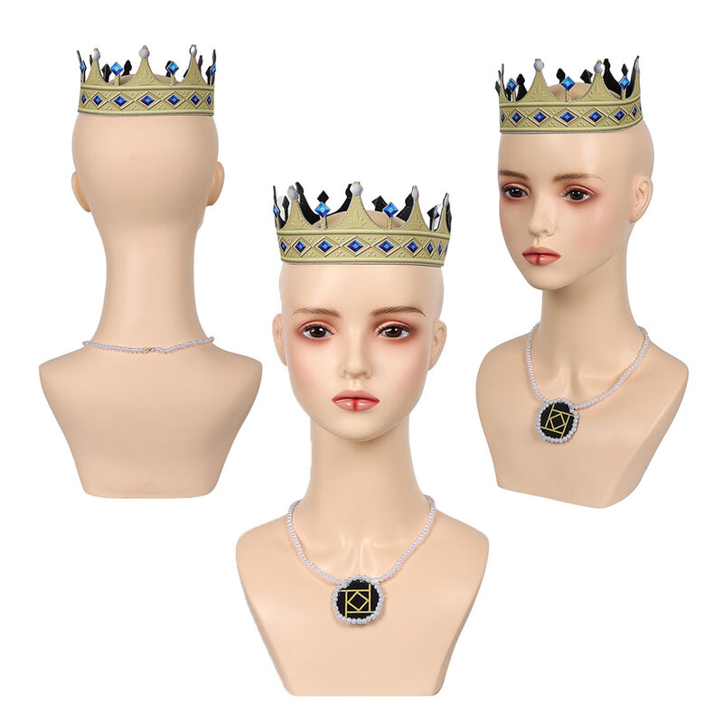 Queen Cos Amaya Cosplay Crown Necklace Headwear Movie Wish Adult Roleplay Costume Accessories Halloween Headgear Outfits Gifts