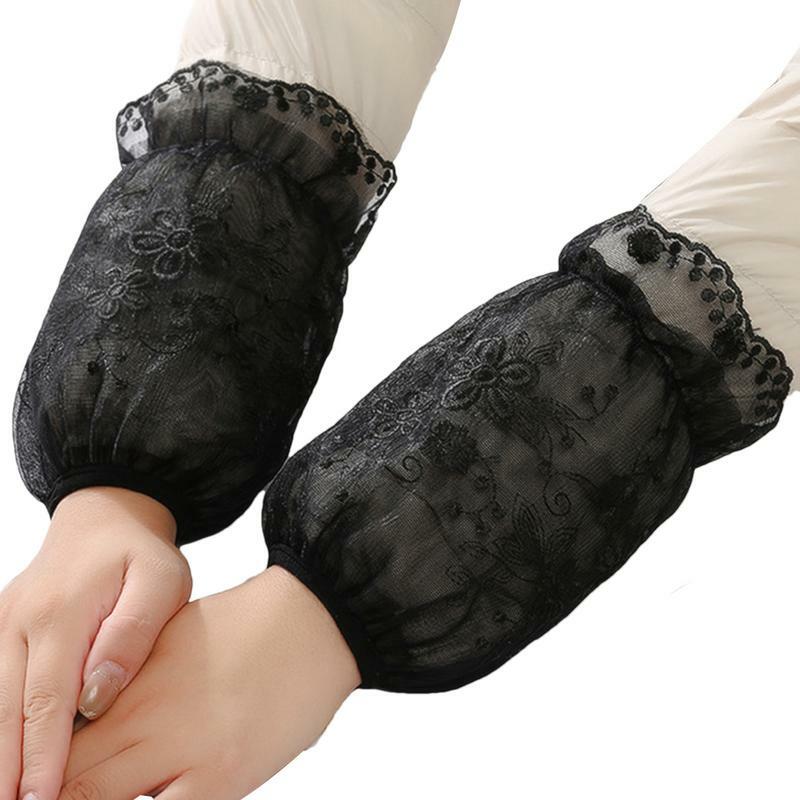 Arm Oversleeves Mesh Double-Layer Lace Kitchen Arm Sleeves Covers Waterproof Oilproof Reusable Protective Oversleeves Sleevelet