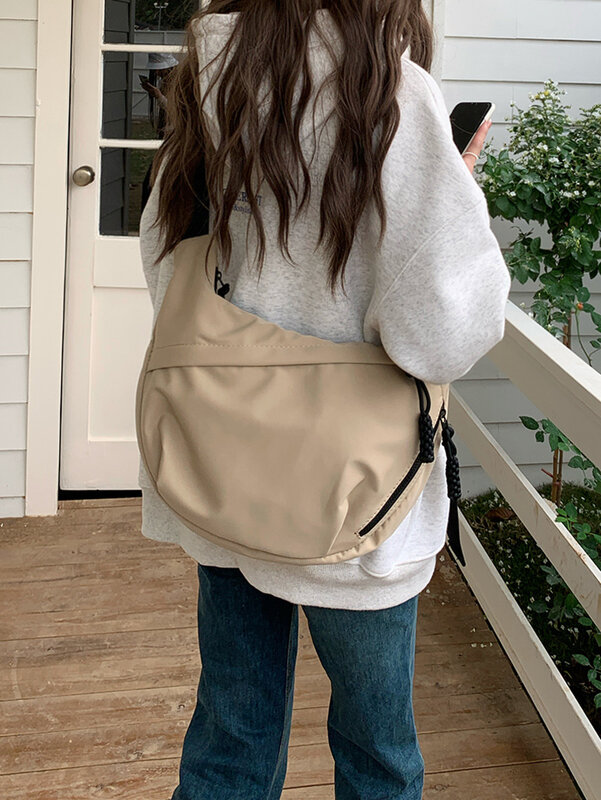 CGCBAG-Bolso de mano informal para mujer, bolsa cruzada de nailon de moda coreana, bolso de hombro sencillo y sólido