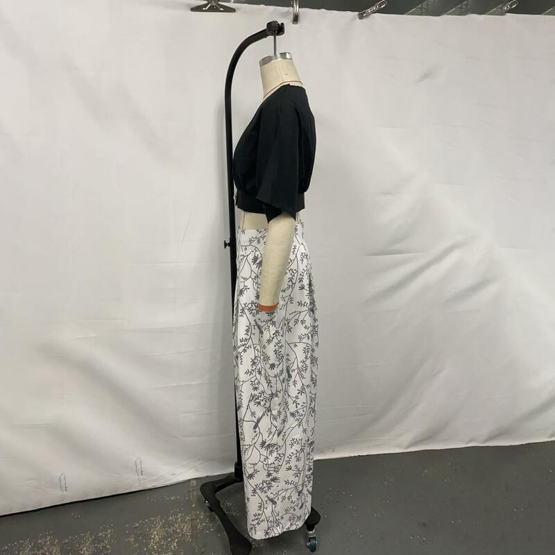여성용 반팔 브이넥 하이웨이스트 크롭탑 와이드 팬츠 세트, 세련된 여성용 여름 옷, 단색