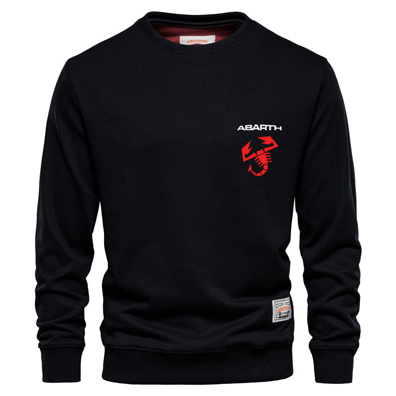 New trend men's hoodie fashion loose men's pullover abarth logo print Hip hop Spring Autumn streetwear men's sweatshirt top