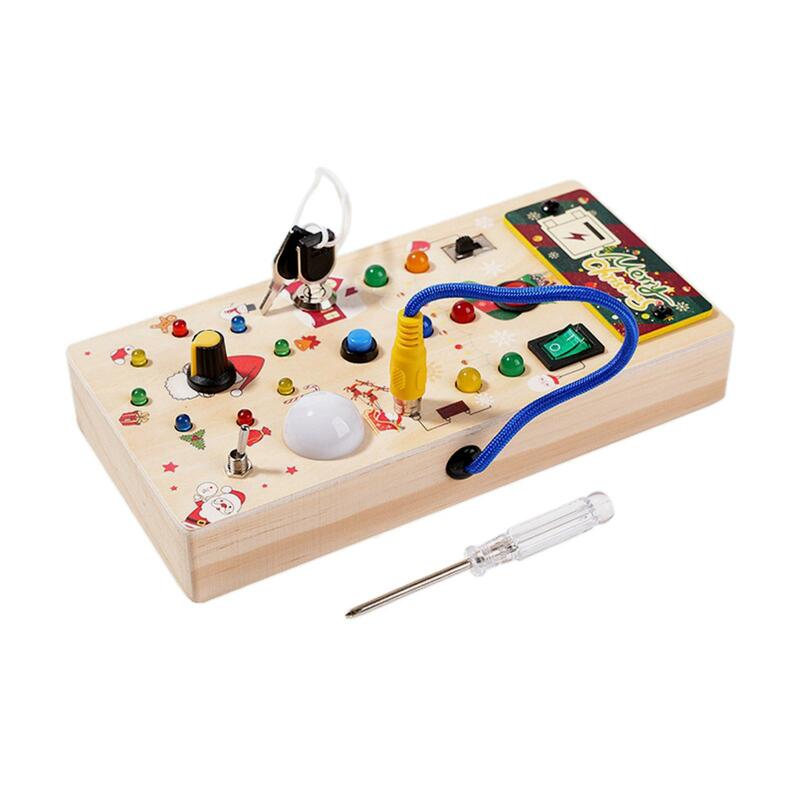 LED Busy Board for Toddlers, Cognitive Lights, Switch Toy, Fine Motor Skills, Learning, Cognitive, Boys, Girls, Children, Kids, Christmas Present