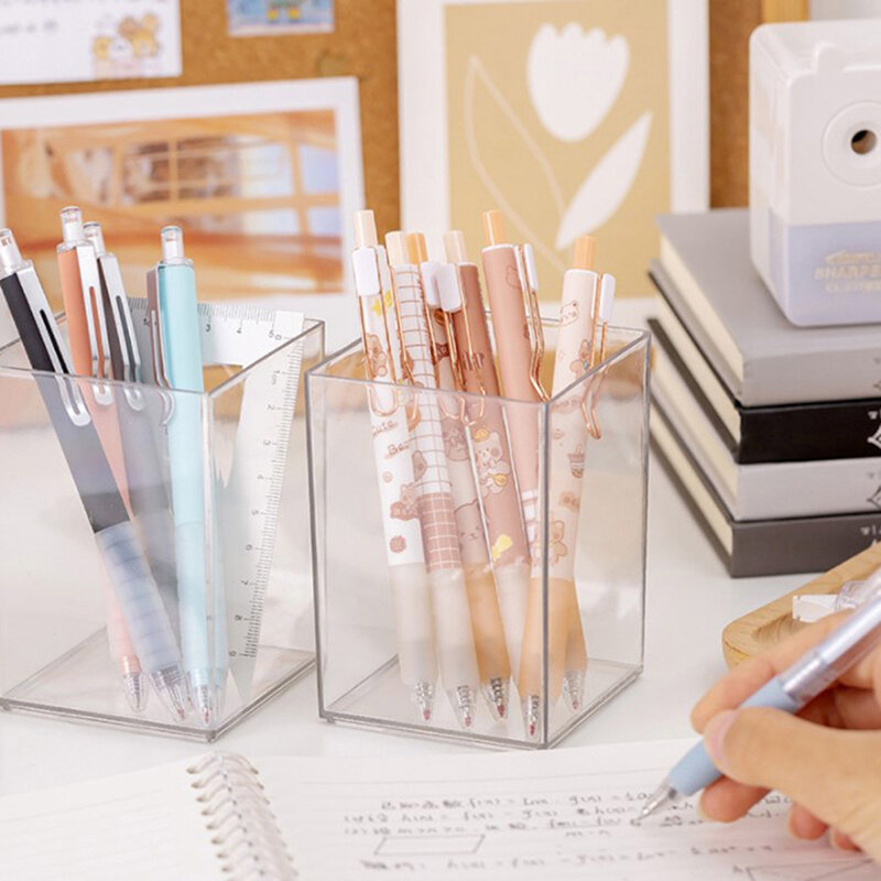 Pen Container Solid Acrylic Multifunctional Desktop Makeup Brush Pencil Holder Container Home Supplies Pen Organizer Pen Pot