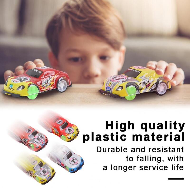Desenhos animados Pull Back Toy Car para crianças, longa vida útil Toy Set, favores de festa, padrão impresso, Inércia Toy Cars, 5 pcs