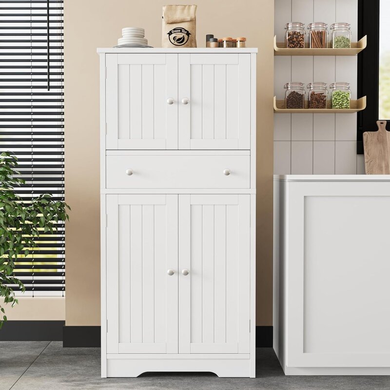 Tradizionale 4 porte cucina dispensa mobili da bagno armadio alto con ripiano regolabile casa