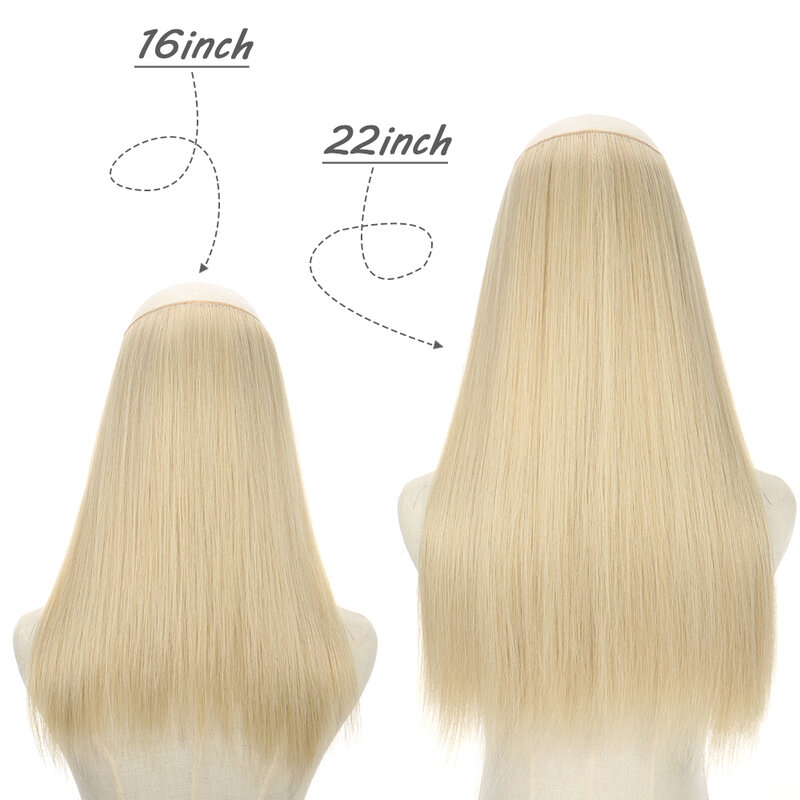 Syntetyczne przedłużanie włosów bez spinków długie proste czarne naturalne ukryte sekrety fałszywe włosy jeden kawałek linka wędkarska sztuczne włosy kawałek