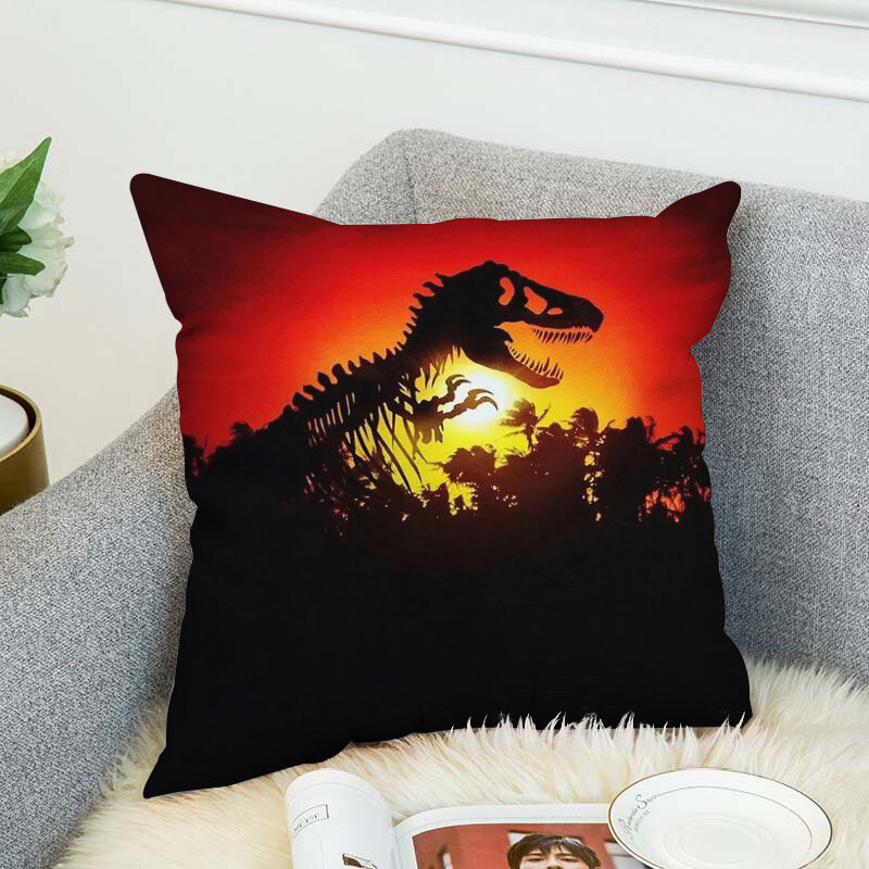 Jurassic Park Impresso Fronha Decorativa, Jogar Travesseiro Capas para Cama Travesseiros, Duplex Capa de Almofada, 45x45 Almofadas, Home Decor