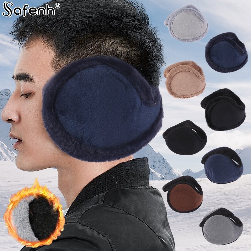 Earmuffs Soft Windproof para homens e mulheres, protetor de orelha, grosso, luxuoso, quente, velo, ao ar livre, ciclismo, inverno