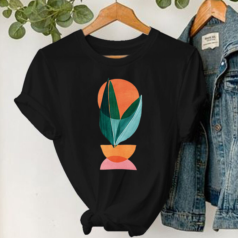 Zon Gedrukte T-shirt Vrouwen 90S Grafische Harajuku Tops Tee Femme T-shirt Leuke Korte Mouw Zomer Clotehs Vrouwelijke T-shirt 2022