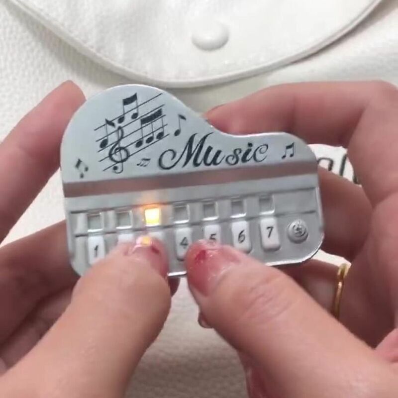 ABS liontin Organ elektronik Mini, Gantungan Kunci interaktif Piano jari kerja bercahaya, tas gantung permainan