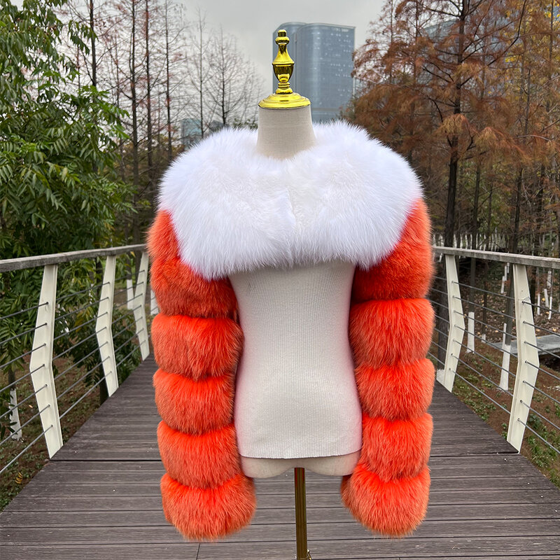 2023 inverno signore nuovo design di lusso in pelliccia di volpe stole donna inverno di alta qualità cappotto di pelliccia di volpe ragazze moda giacca di pelliccia di volpe